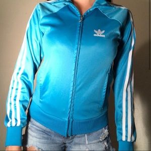 blue adidas track sweater